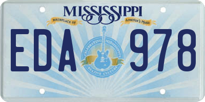 MS license plate EDA978