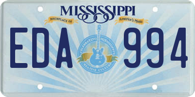 MS license plate EDA994