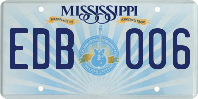 MS license plate EDB006