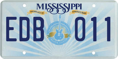MS license plate EDB011