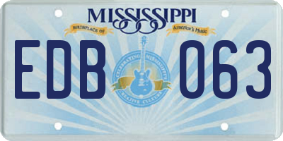 MS license plate EDB063