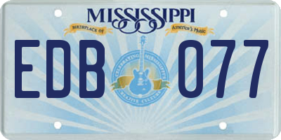 MS license plate EDB077