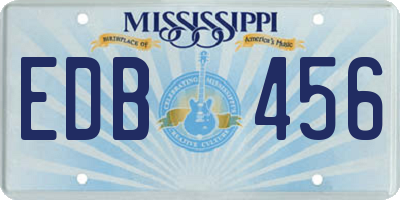 MS license plate EDB456