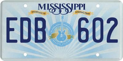 MS license plate EDB602