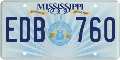 MS license plate EDB760