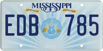 MS license plate EDB785