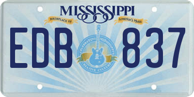 MS license plate EDB837