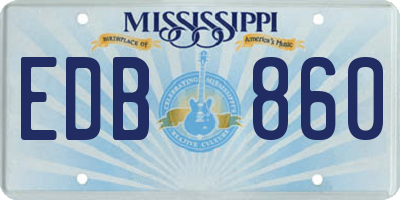 MS license plate EDB860