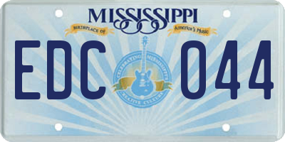 MS license plate EDC044