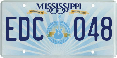 MS license plate EDC048