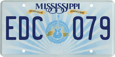MS license plate EDC079