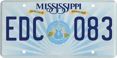 MS license plate EDC083