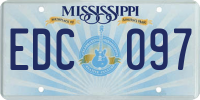 MS license plate EDC097