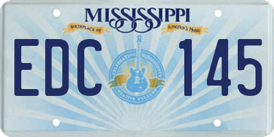 MS license plate EDC145