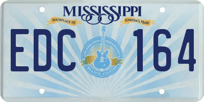 MS license plate EDC164
