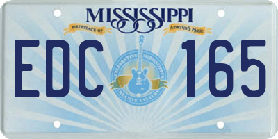 MS license plate EDC165