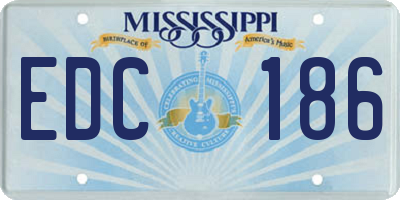 MS license plate EDC186