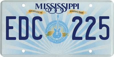 MS license plate EDC225