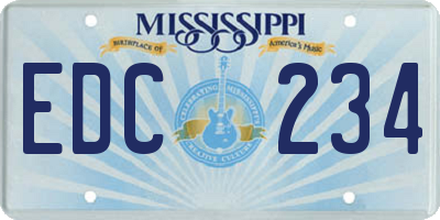 MS license plate EDC234