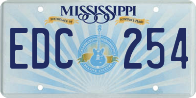 MS license plate EDC254