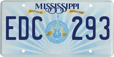 MS license plate EDC293