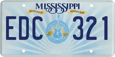 MS license plate EDC321