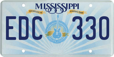 MS license plate EDC330