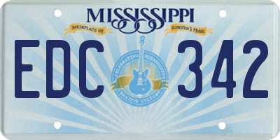 MS license plate EDC342