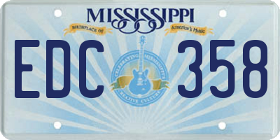 MS license plate EDC358