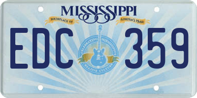 MS license plate EDC359