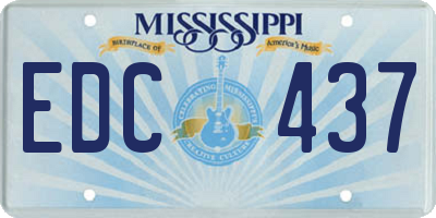 MS license plate EDC437