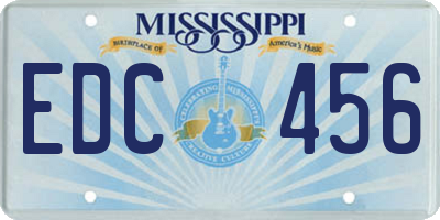 MS license plate EDC456