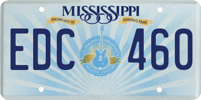MS license plate EDC460