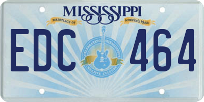 MS license plate EDC464