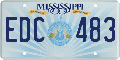 MS license plate EDC483