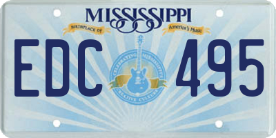 MS license plate EDC495