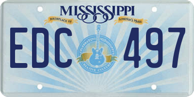 MS license plate EDC497