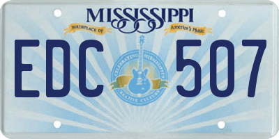 MS license plate EDC507