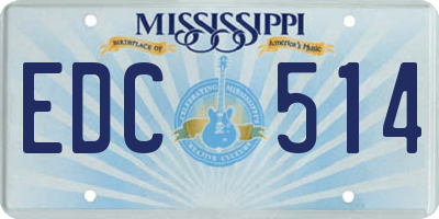MS license plate EDC514