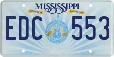 MS license plate EDC553