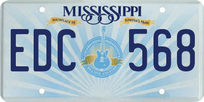 MS license plate EDC568