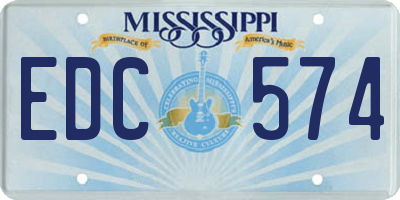 MS license plate EDC574