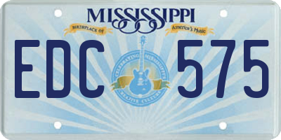 MS license plate EDC575
