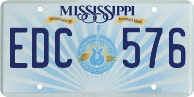 MS license plate EDC576