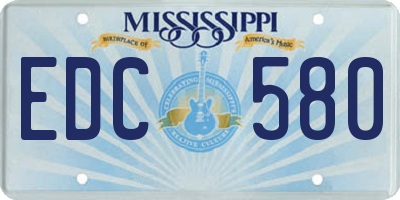 MS license plate EDC580