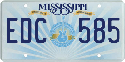 MS license plate EDC585