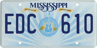 MS license plate EDC610