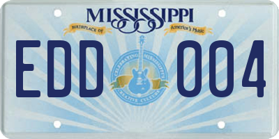 MS license plate EDD004