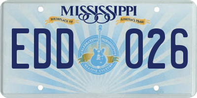 MS license plate EDD026