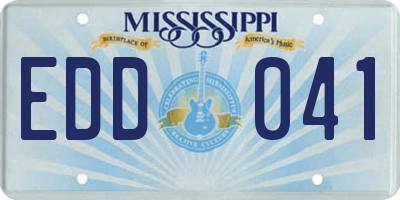 MS license plate EDD041
